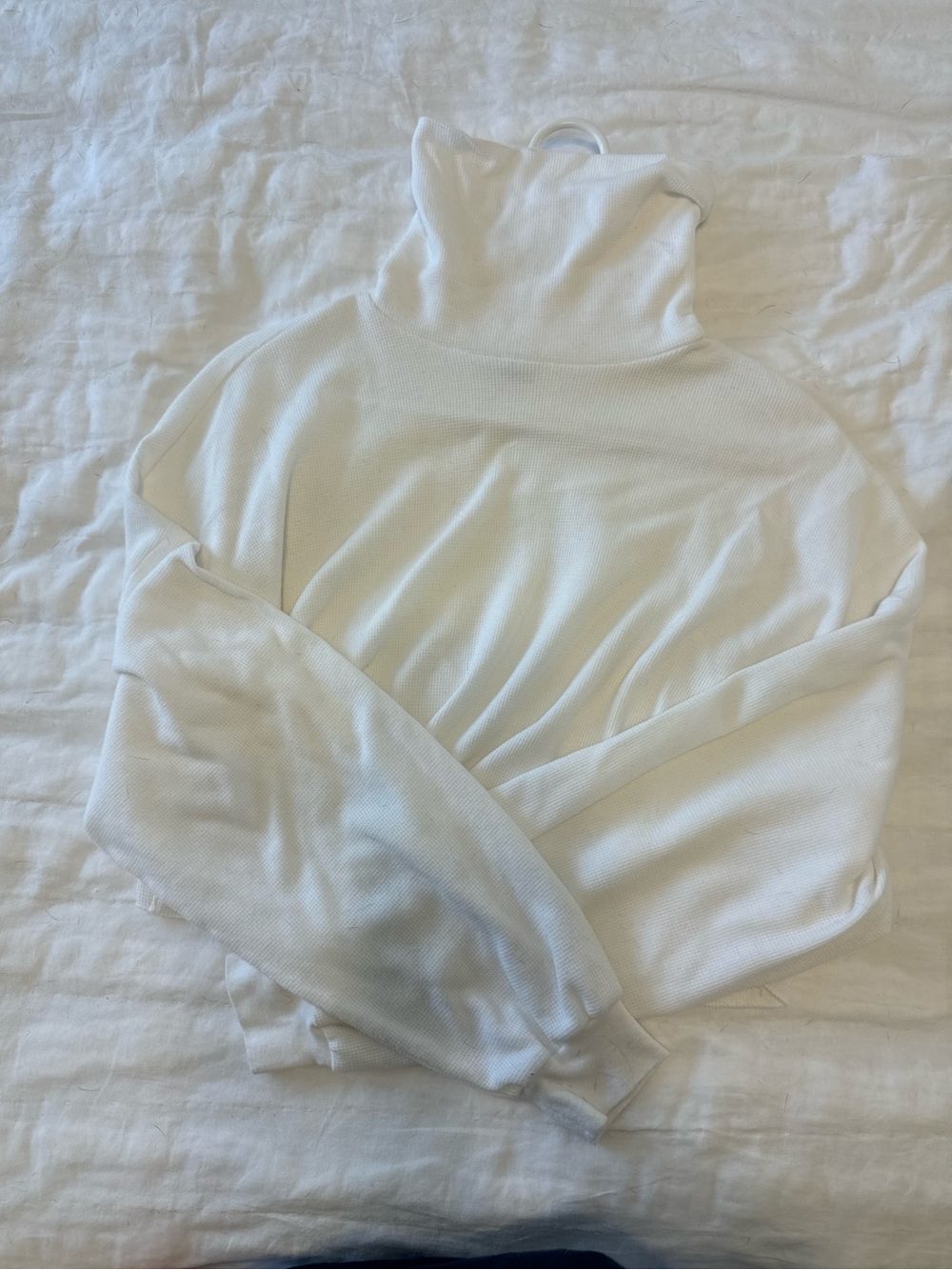 Sunday Best Cream Waffle Knit Turtleneck Pullover